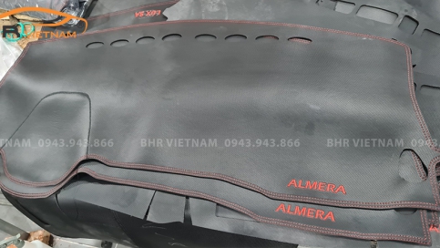 Thảm taplo Nissan Almera 2021 da cacbon Microfiber cao cấp